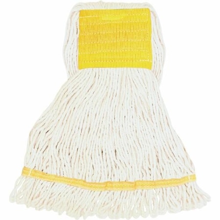 Genuine Joe Genuine Joe Mophead, Synthetic Blend, Wide Band, Small, White GJOSWH5B